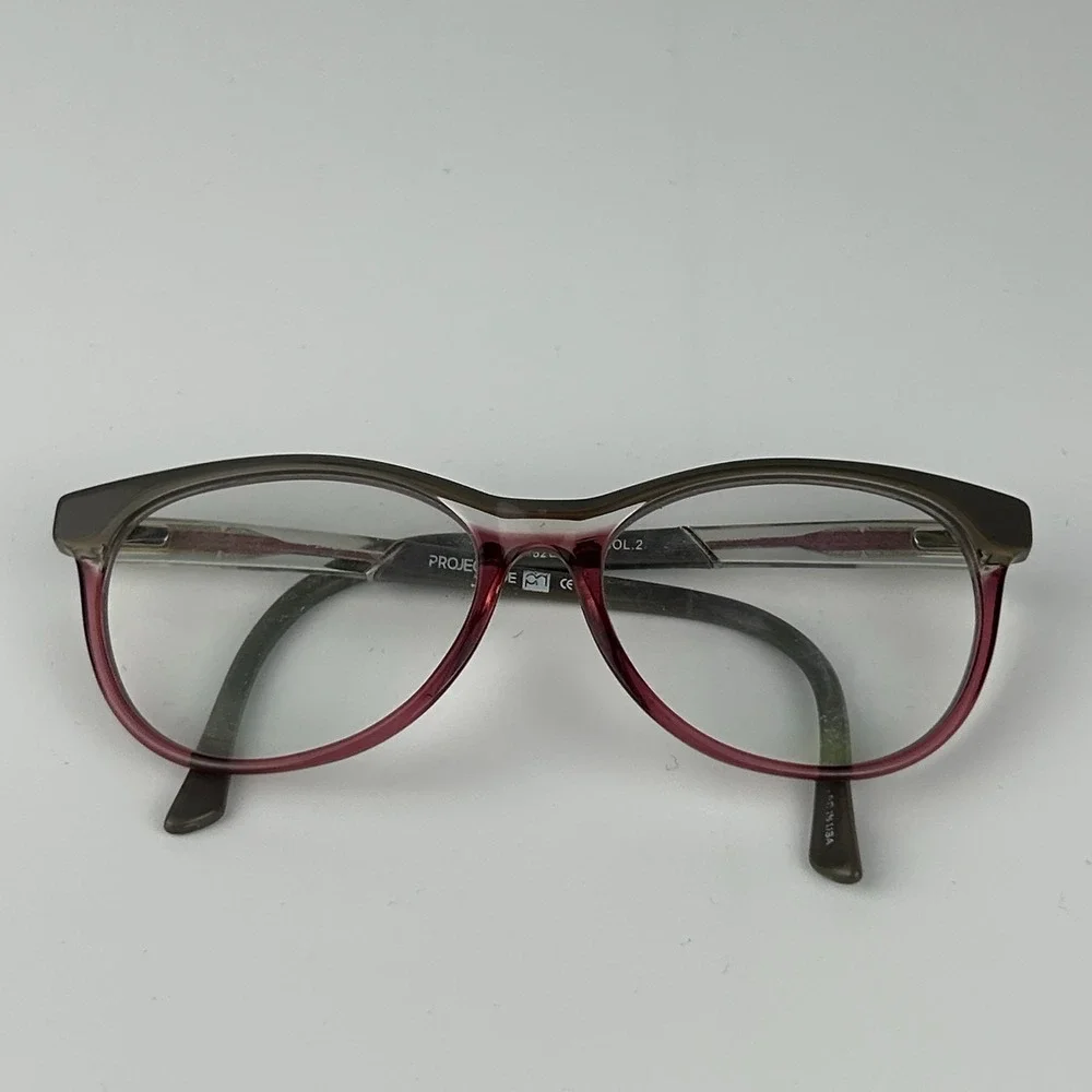 Project Nude Women's Eyeglasses Frame Brown & Red Plastic Full Rim‎ 52-16-140 mm